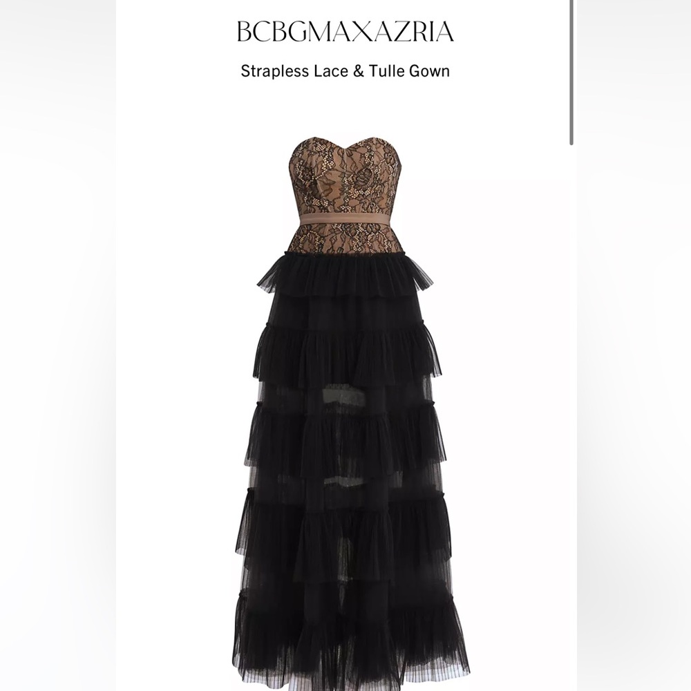 BCBG BLACK AND NUDE GOWN